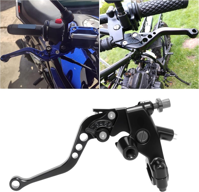 VUOZIP 7/8" 22mm Motorcycle Brake Lever Handlebar Master Cylinder Clutch Levers Left & Right Set + Hand Grips + Handlebar Ends Set for Harley Honda Kawasaki Suzuki Yamaha (Black) - Image 4